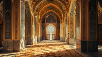 Obraz premium Ornate Hallway in a Historic Mosque