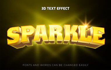 Sparkle gold 3d editable text effect style