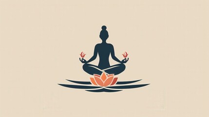 Create a logo for a yoga and meditation studio. What symbols and colors evoke tranquility, balance, and spiritual wellness