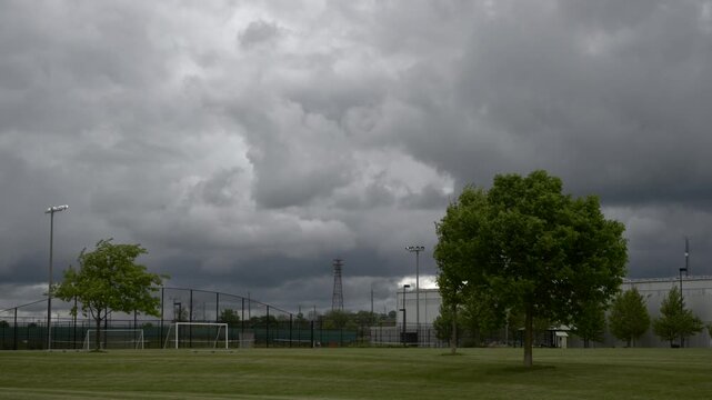 Stormy weather rolling through local recreational soccer fields