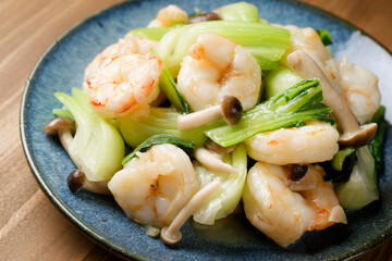 エビと青梗菜の中華炒め