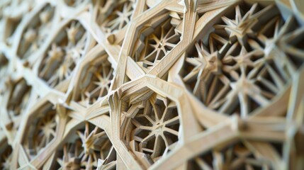 Geometric patterns in traditional crafts. Describe a craftwork or decorative item that incorporates geometric patterns. What techniques are used to create these intricate designs