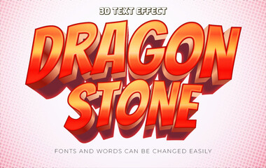 Dragon stone red 3d editable text effect styleDragon stone red 3d editable text effect style