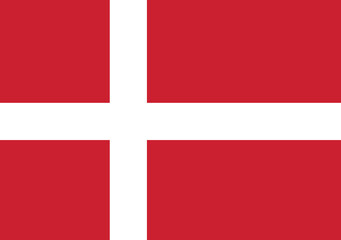 Fototapeta premium Denmark flag. Flag of Denmark vector illustration isolated on white background original colors and size Official flag of Denmark for national day independence day celebration election social media web