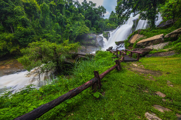Mae Klang waterfall, Beautiful waterfall in Doi inthanon national park, Chiangmai Province,...