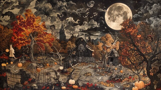 Harvest moonlit frightful gatherings