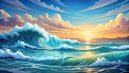 Elegant Sea Surface Illustrations for Contemporary Design