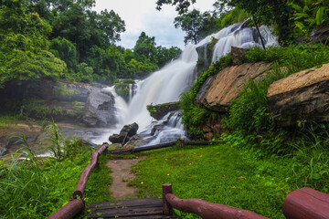 Mae Klang waterfall, Beautiful waterfall in Doi inthanon national park, Chiangmai Province,...