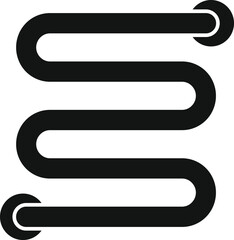 Fototapeta premium Simple icon of a heated towel rail providing warmth and comfort in a bathroom setting