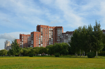 Saint-Petersburg. Residential buildings on the Primorsky highway