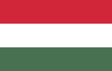 Hungary flag isolated vector illustration for national day celebration independance day. official flag of hungary tricolor original standard colors.