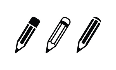 Pencil icon set. Vector illustration