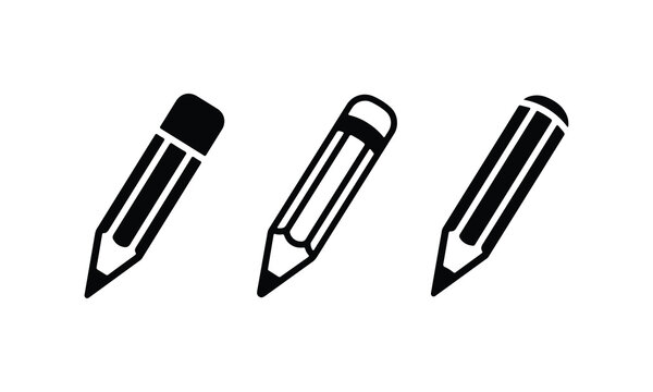 Pencil icon set. Vector illustration