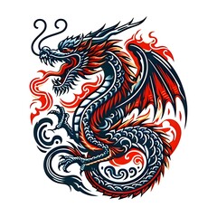 Fototapeta premium Dragon image design. Chinese dragon crawling, Mythology creature portrait.