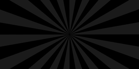 Vintage backdrop black gradient starburst and sunburst ray. Vector Abstract black sun rays sunburst backdrop background. seamless retro vintage burst sunrise sunbeam element spiral background.
