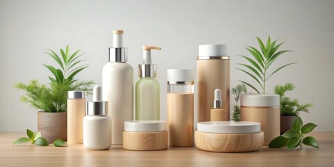 A collection of products including one of which is a bottle of lotion
