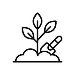 Planting vector icon