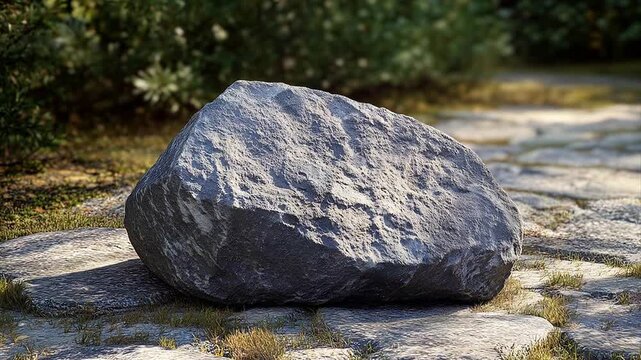 Pushing towards a Grey rock on a patio symbolizing the gray rock you must become to starve a narcissist of their "narcissistic supply".