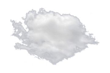 Cut out of white clouds isolated on white background