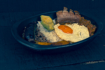 Tray paisa the most representative dish of Colombia