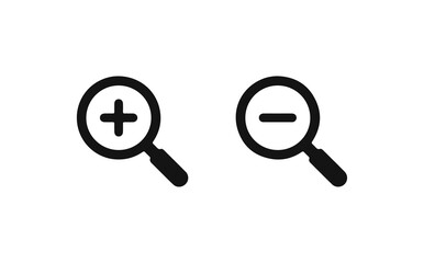 Magnifying glass simple icon collection. Search icon set. Vector
