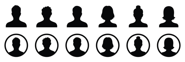 Avatar icon. Profile icons set. Male and female avatars set. Vector illustration