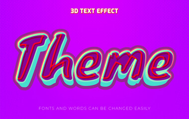 Theme park 3d editable text effect style