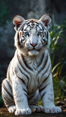 white bengal tiger in zoo