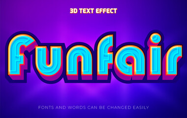 Funfair 3d editable text effect style