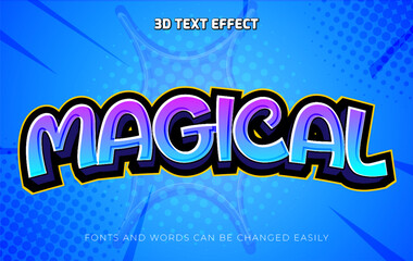 Magical 3d editable text effect style