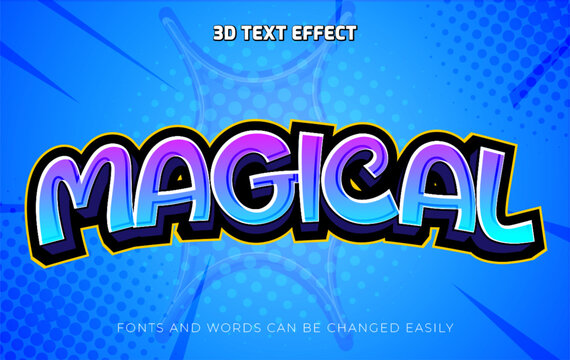 Magical 3d editable text effect style