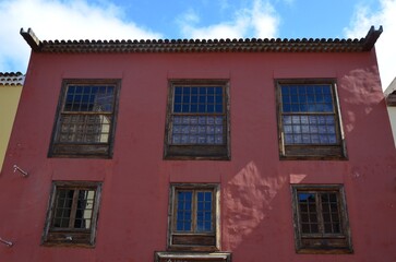 Facade of colonial building in the city of Santa Cruz de Tenerife