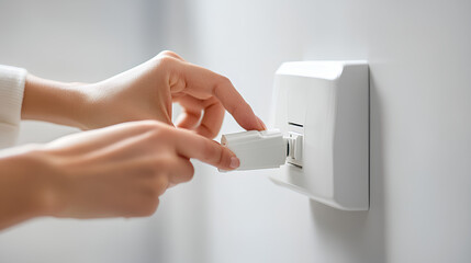 Naklejka premium Hand holding charger