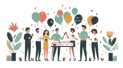 corporate celebrating cartoon transparent