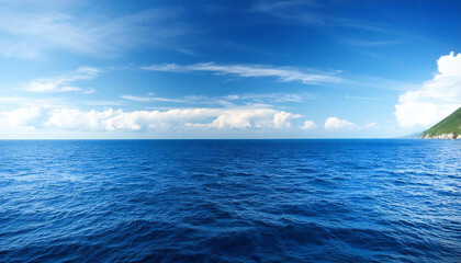 Fototapeta premium The vast sea. The ocean. The horizon and the blue sky.