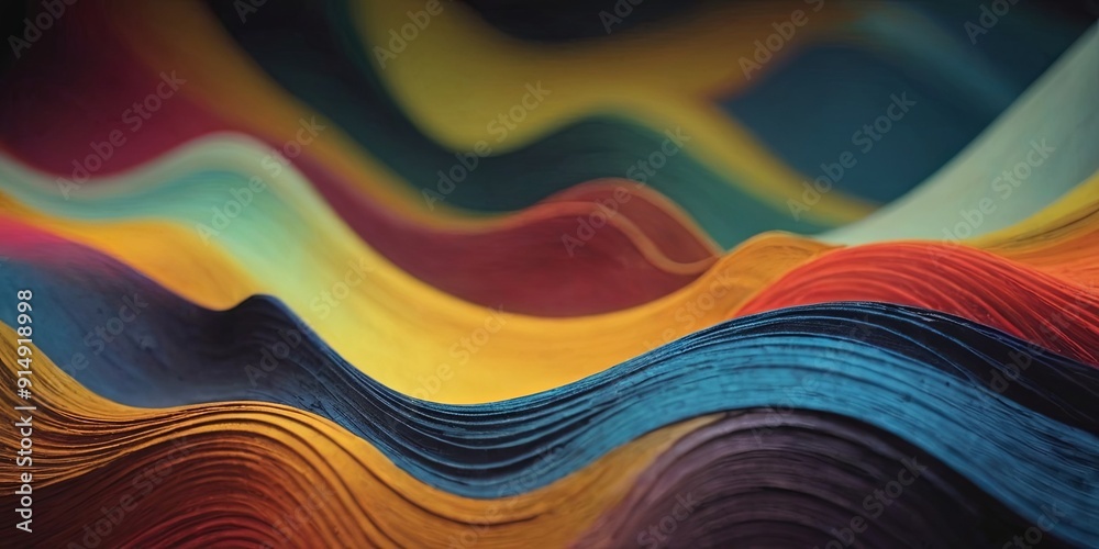 Poster a colorful wave of paper is shown in the image