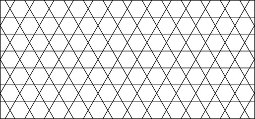 Seamless geometric pattern. Black and white abstract background with hexagons, triangles, lines.