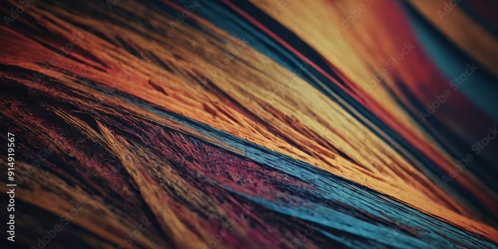 Poster A colorful, abstract image of a tree with a blue and orange stripe
