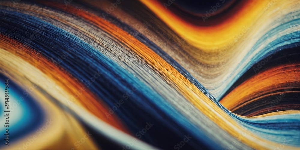 Poster The image is a colorful abstract painting with a wave-like pattern