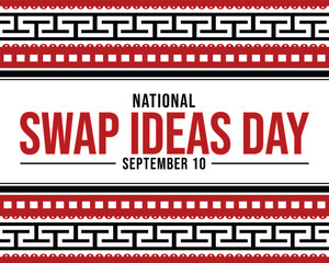 September 10 is Observed as Swap Ideas Day. Swap Ideas Day background. banner, poster, wallpaper, cards. Vector EPS 10.
