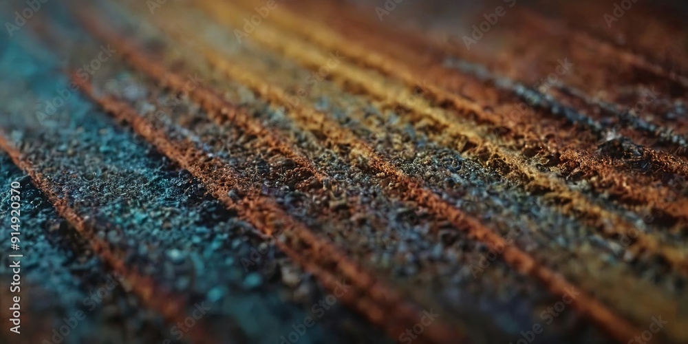 Poster a close up of a wooden surface with a pattern of brown and blue