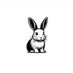 Obraz premium A rabbit drawn using simple black lines.