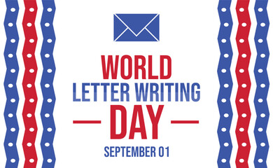 September 1 is Observed as World Letter Writing Day. World Letter Writing Day background. banner, poster, wallpaper, cards. Vector EPS 10.