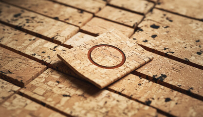 Stacked Cork Tiles with Unique Pattern