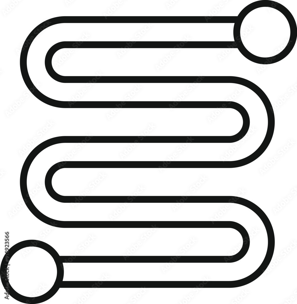Poster simple black line route showing the way to success with points marking the path