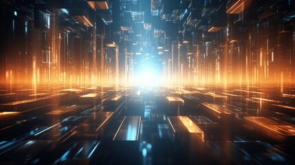 Abstract futuristic background with a focus on metallic textures, 