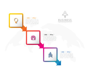 Vector infographic business presentation template connected with 3 options