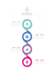 Vector infographic business presentation template with circular interconnection with 4 options.