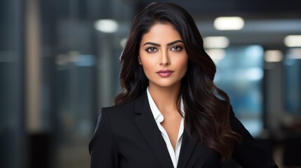 Obraz premium Professional Indian woman in formal attire posing
