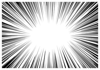 Fototapeta premium 集中線,漫画,効果線のイメージ,ベクターイラスト背景,スピード感